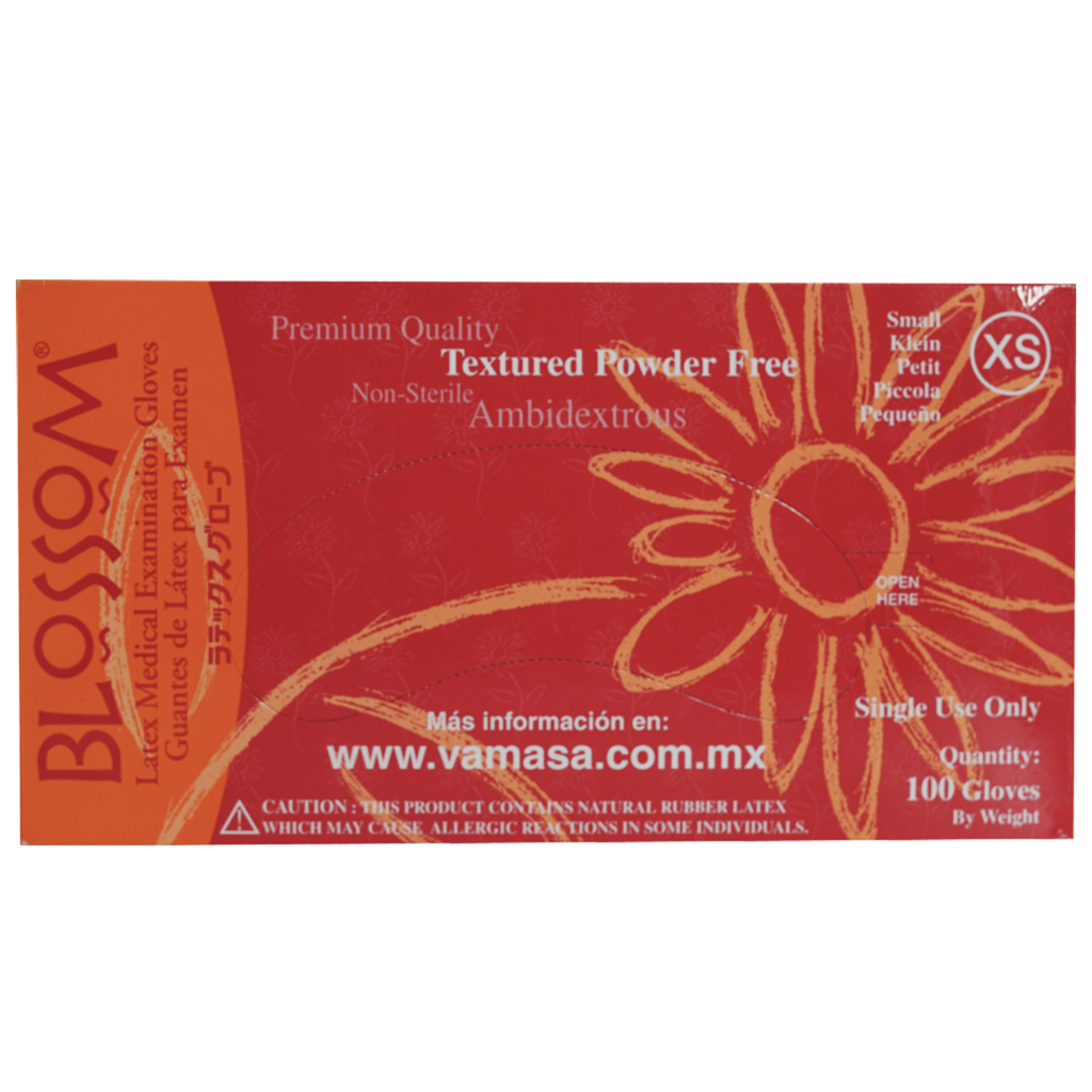 Guantes de Látex Texturizados Libres de Polvo (Caja C/100)