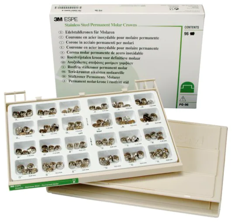 Coronas de Acero Inoxidable, Set para Molar Permanente, P096