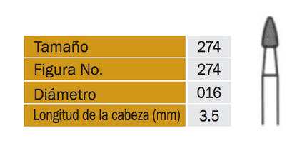 Fresa Orto(Oro) 12H, Diam 016 C/5
