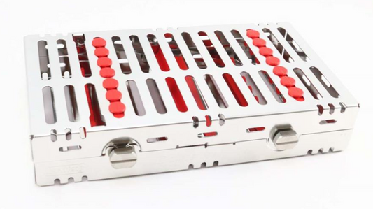 CASSETTE DOBLE 14 INSTRUMENTOS ROJO HU-FRIEDY